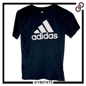 Boy's Medium Adidas‎ Black-White Graphic Logo SS T